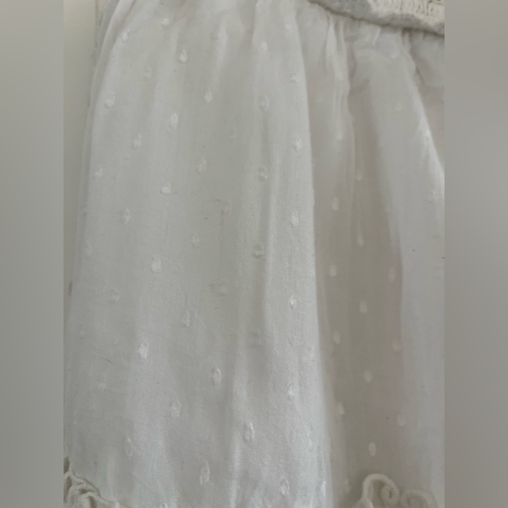 American Eagle White Swiss Dot Crochet Trim White Cotton Shorts Sequins Sz Small - Picture 4 of 13